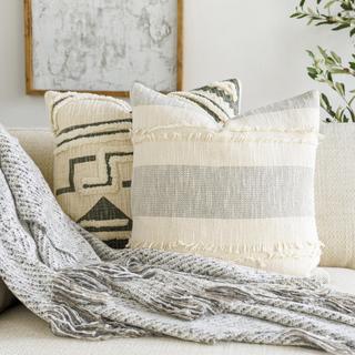 Kiefer  Striped Down Throw Pillow