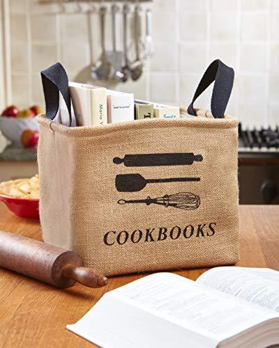 Cookbook Storage Bin Kitchen Organizer with Handles