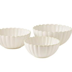 The Pioneer Woman Colette Stoneware Nesting Bowls, Cream, Set of 3