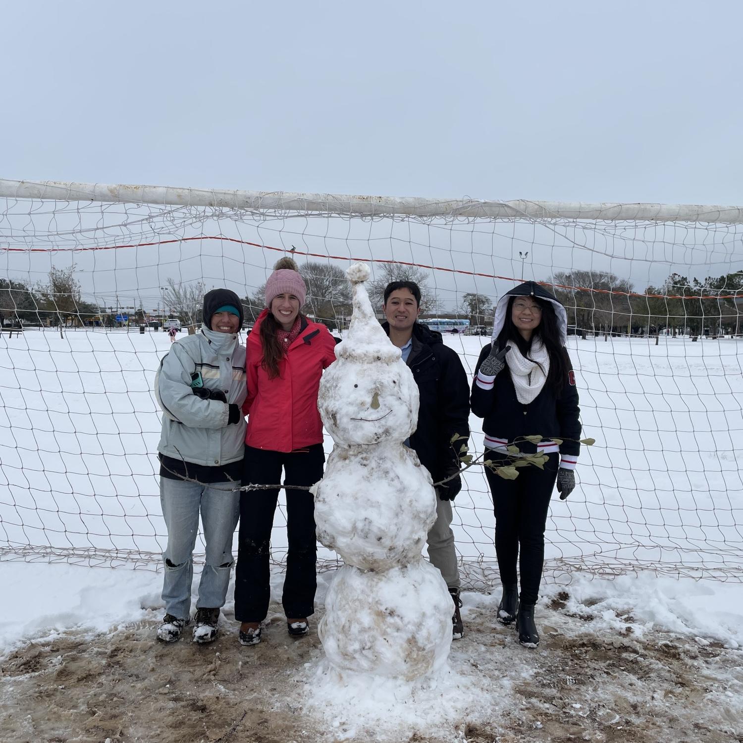 Chris taught us how to build a snowman