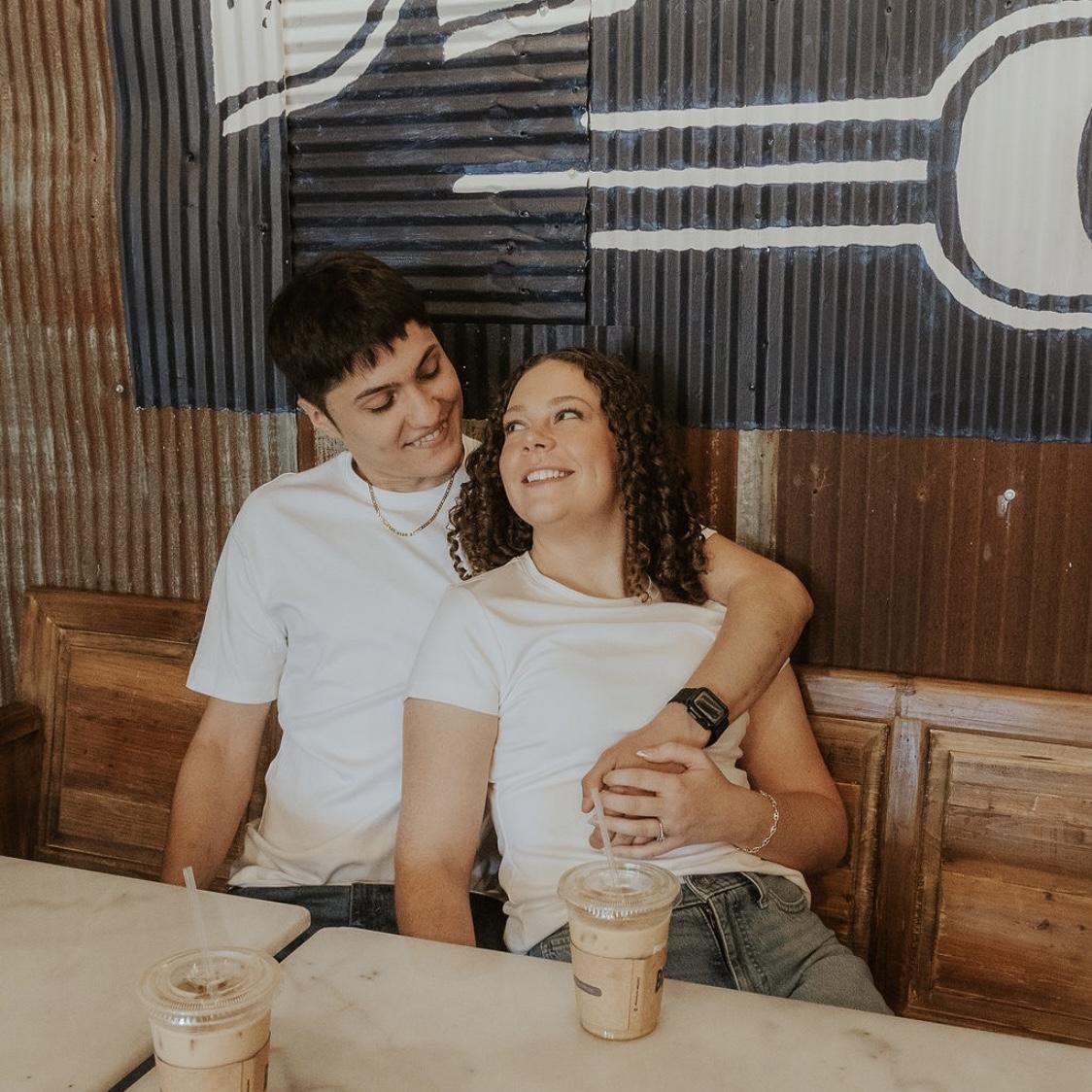 Engagement shoot at Blue Collar Coffee