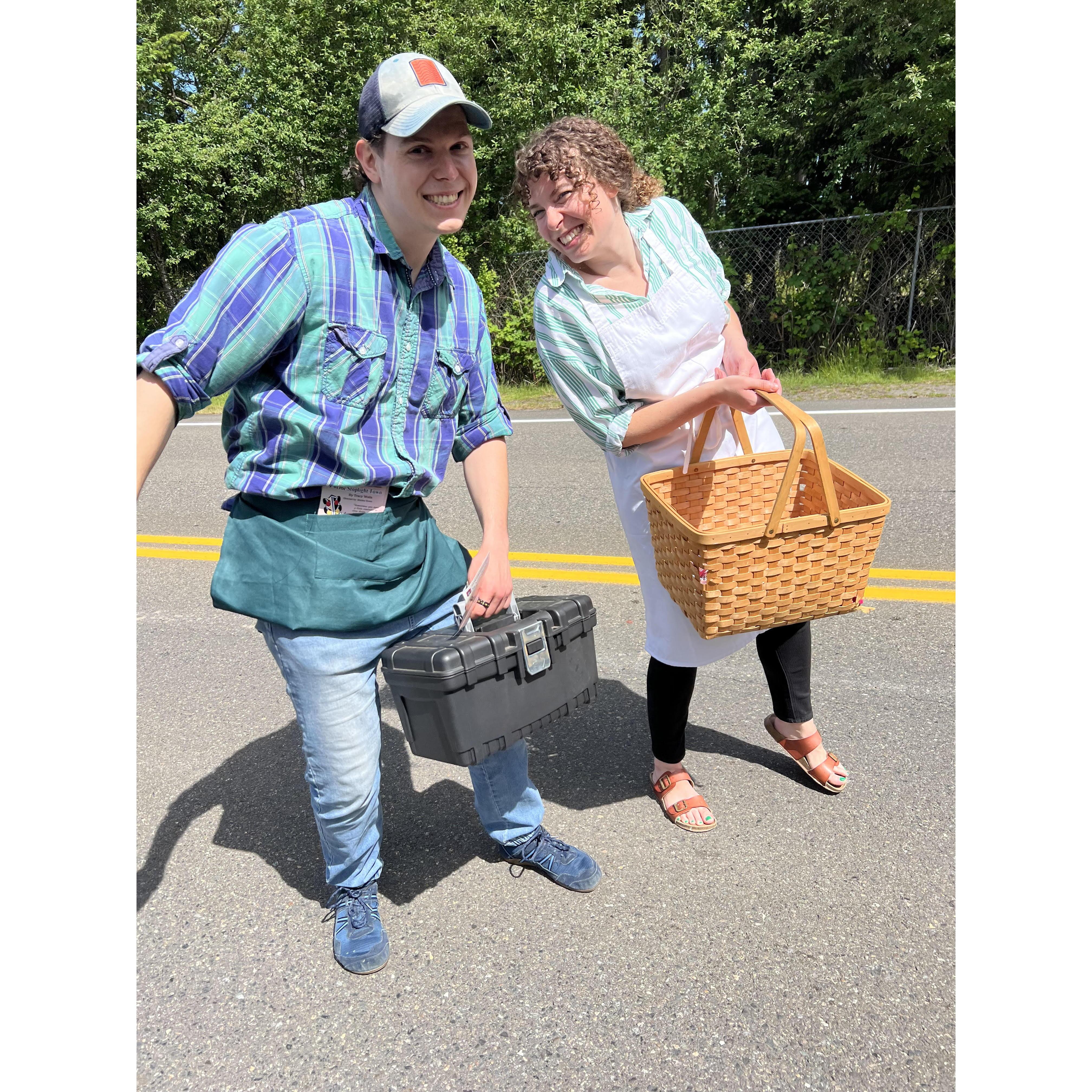 Promoting One Stoplight Town play at the Maple Valley parade