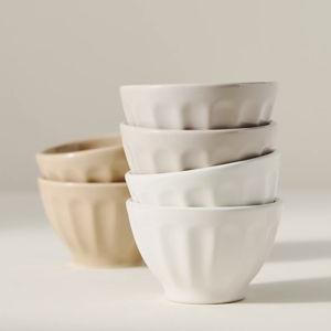 The Latte Stoneware Nut Bowls, Assorted Set of 6: Amelie Edition