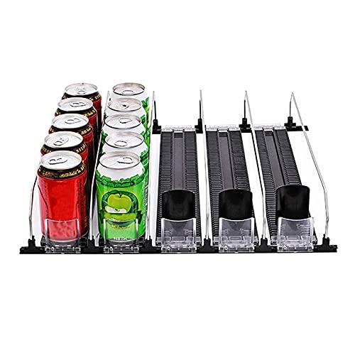 NagTour Drink Organizer for Fridge - Soda Dispenser Display with Smooth and Fast Pusher Glide - Width Adjustable (5, 31CM)