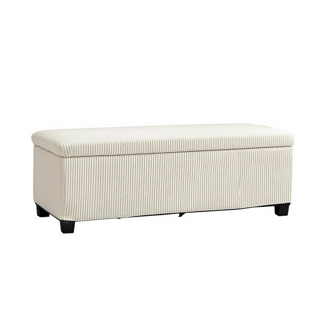 HOMCOM 44" Storage Ottoman Bench with Lid, Leg, Foot Rest,