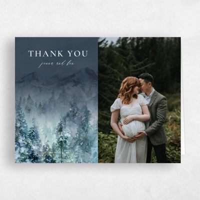 Grayed Navy, Blue Wedding Thank You - Avalon Photo
