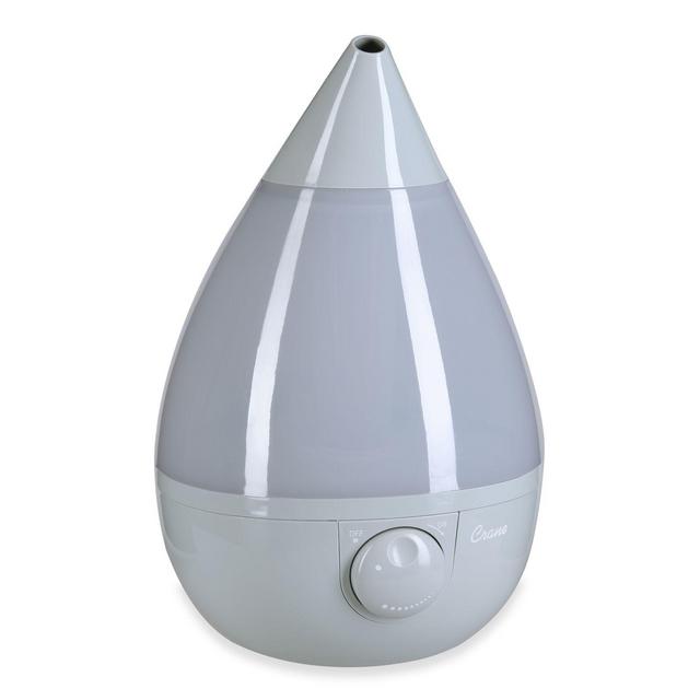 Crane Ultrasonic Cool Mist Drop Shape Humidifier in Grey