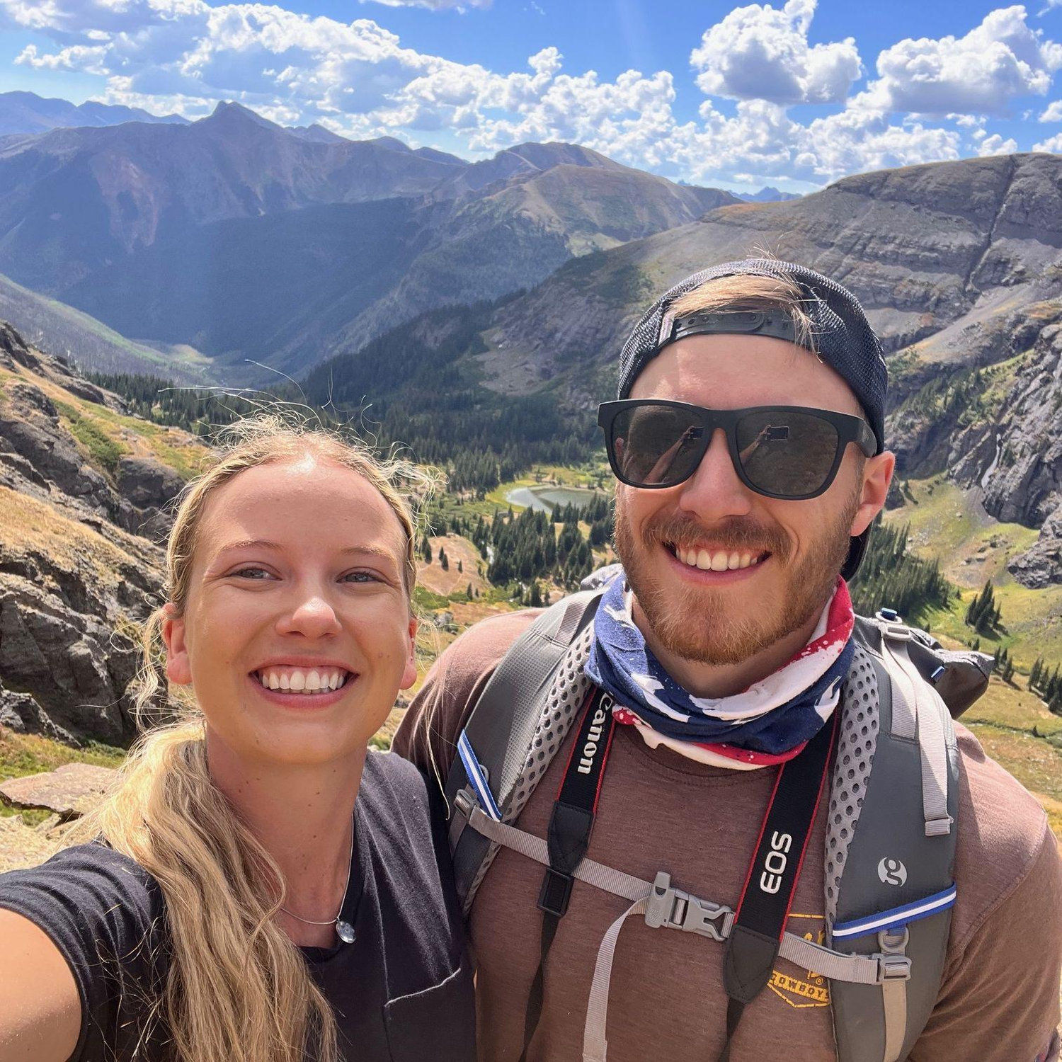 Admiring the view of where we started on a long hike to the beautiful Ice Lake in Colorado.