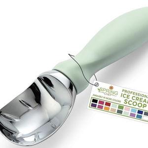 Spring Chef Ice Cream Scoop with Comfortable Handle, Professional Heavy Duty Sturdy Scooper, Premium Kitchen Tool for Cookie Dough, Gelato, Sorbet, Pistachio