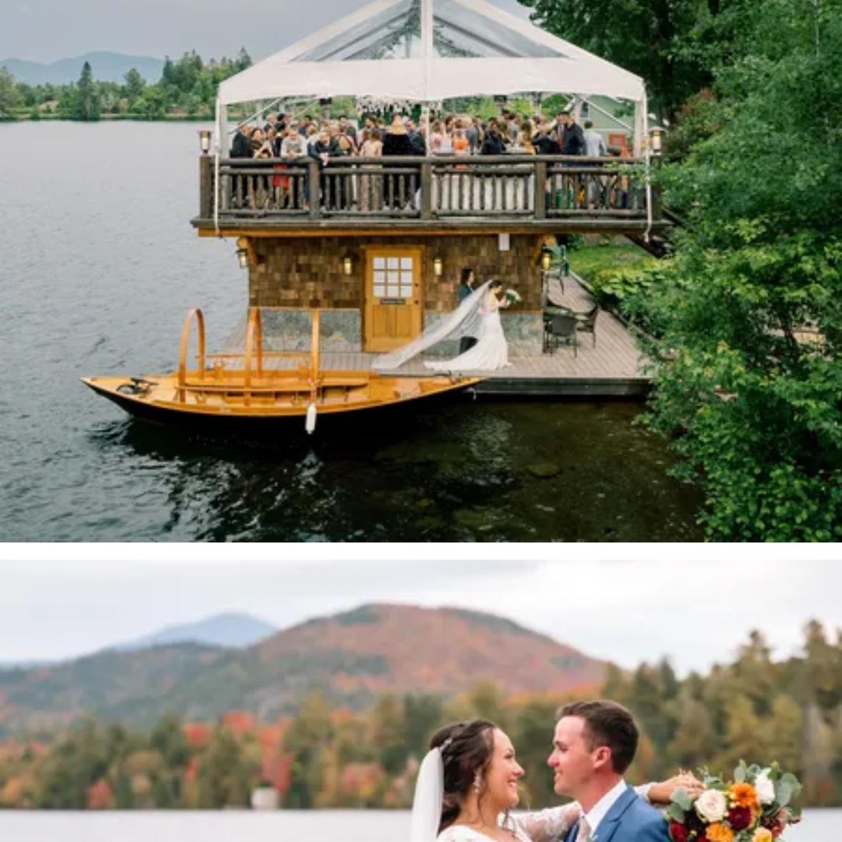 Beautiful background. We will be married right next to mirror lake.