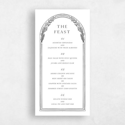 White Wedding Menu - Duluth