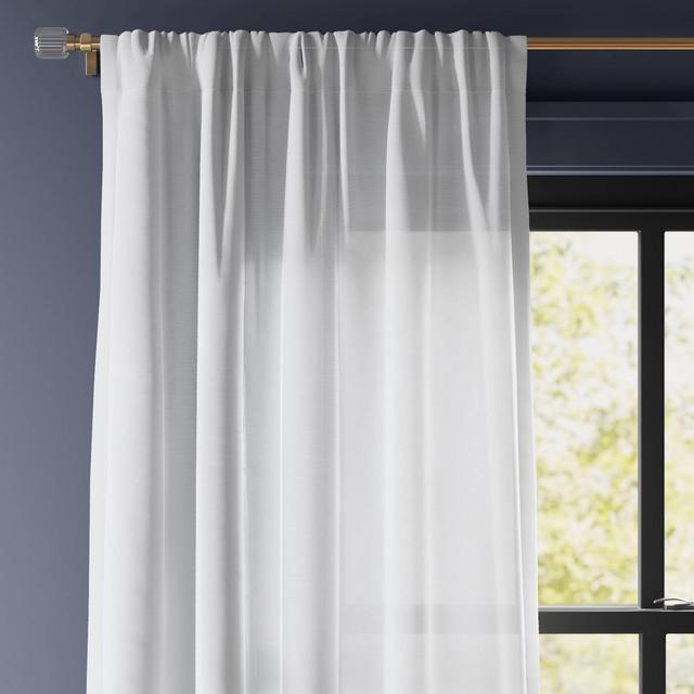 2pk 54"x63" Light Filtering Farrah Curtain Panels White - Threshold™