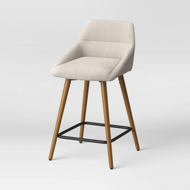 Timo Swivel Counter Height Barstool with Wood Base Cream - Project 62™