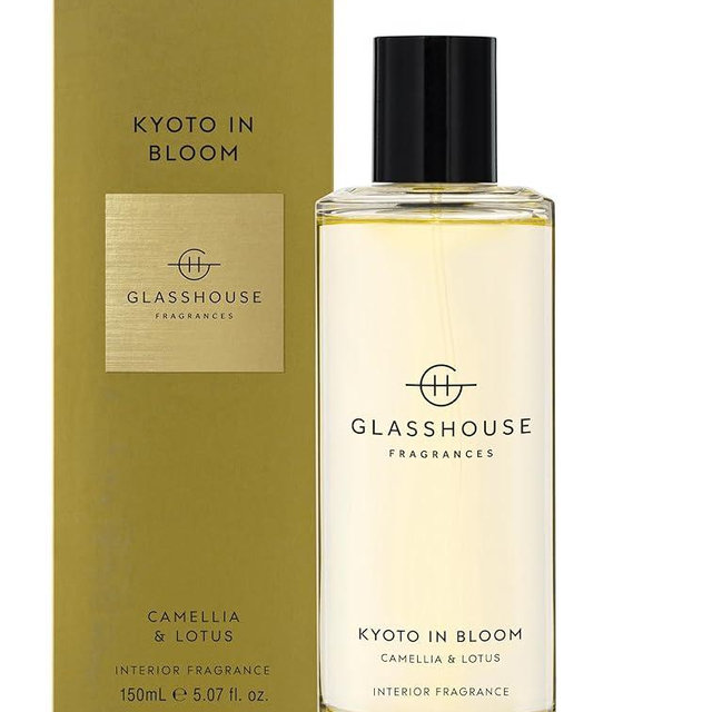 Glasshouse Fragrances Kyoto In Bloom Interior Fragrance, Long-Lasting Room Spray & Air Freshener Spray, Camellia & Lotus, 5.07 Fl Oz (150mL)