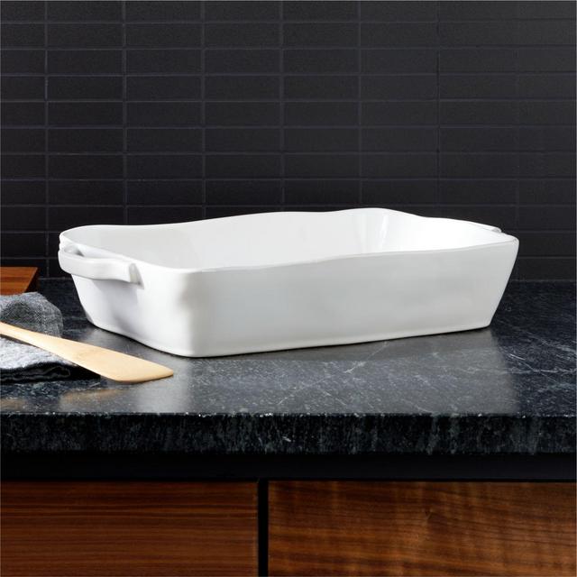 Marin 13.5"x10" White Large Baker with Handles