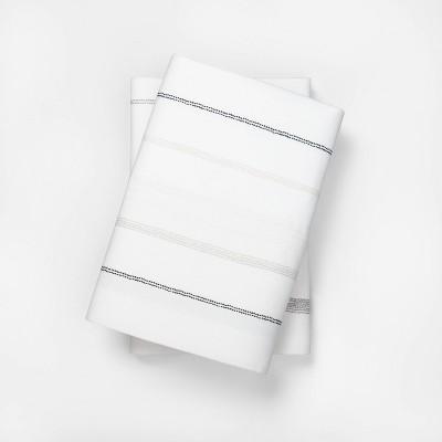 Standard Organic Pilowcase Set Stripe Gray - Hearth &#38; Hand&#8482; with Magnolia