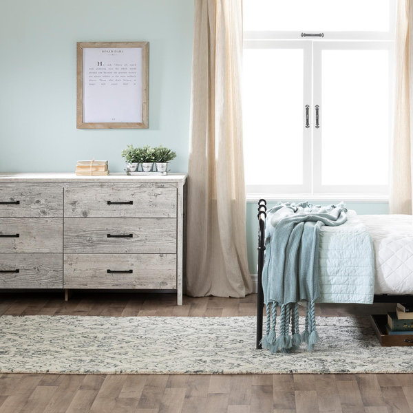 south shore dresser grey South Shore Prairie, Farmhouse 6-Drawer Double Dresser, Gray Maple