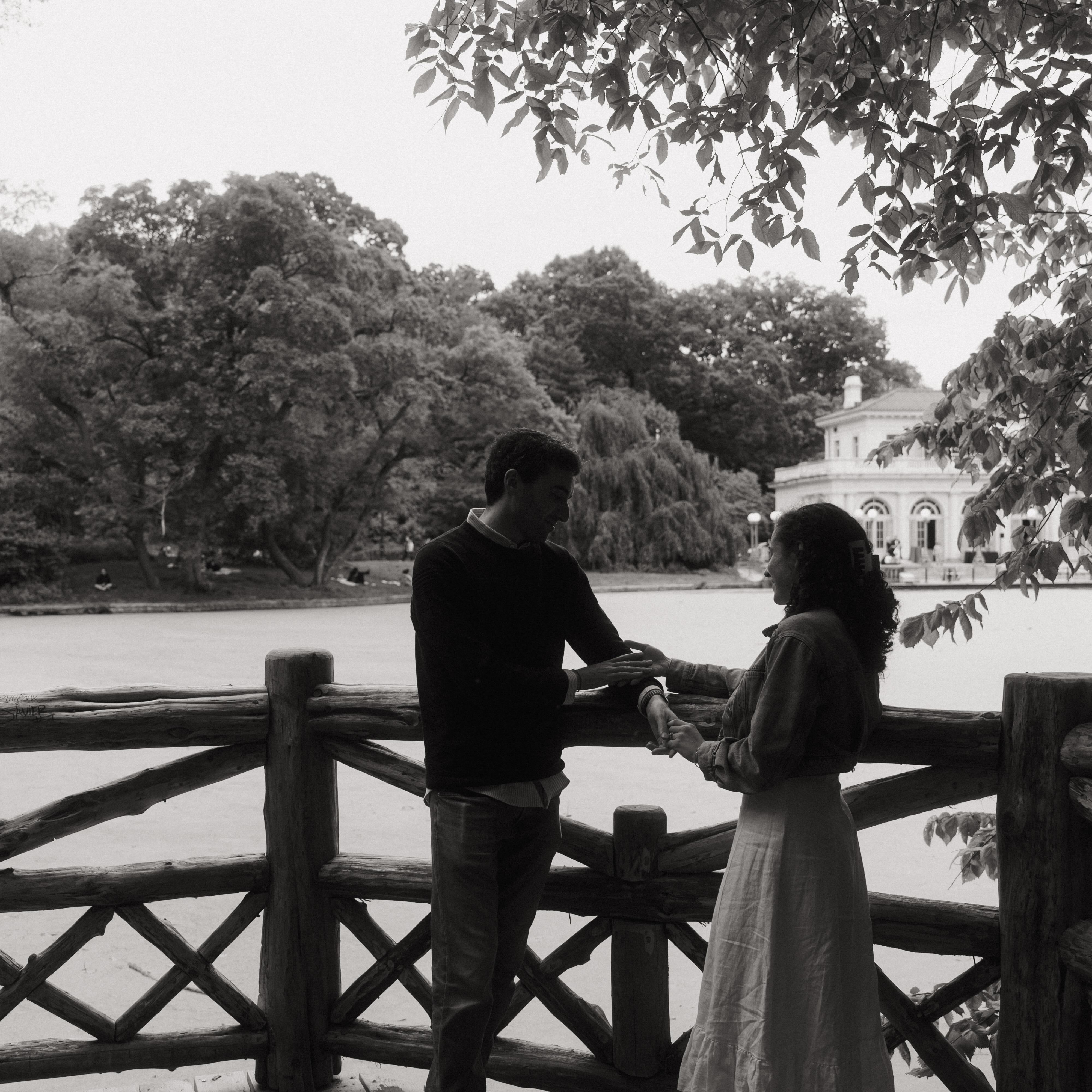 In Prospect Park for our engagement shoot (June 2025)