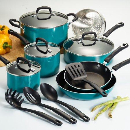 Tramontina 15 Pc Select Teal Nonstick Cookware Set
