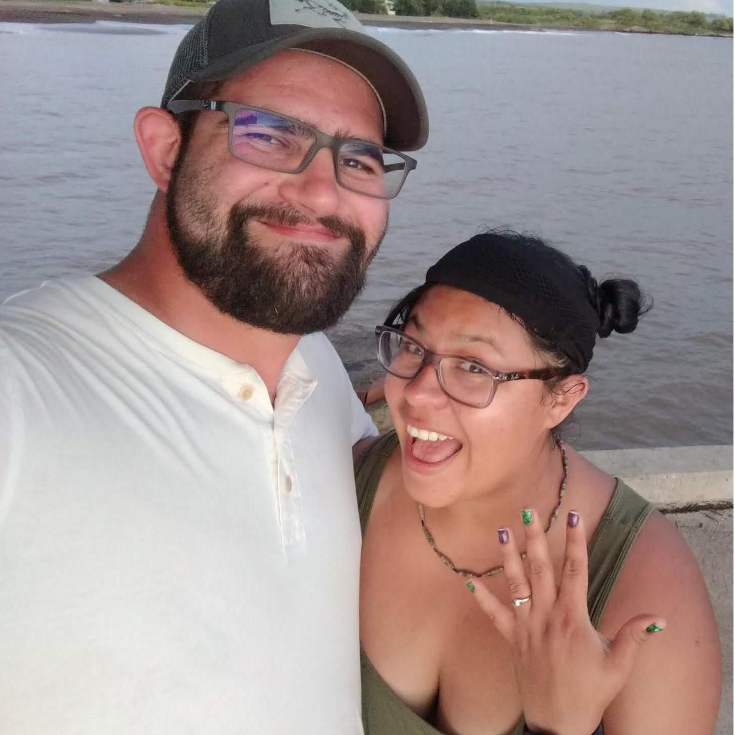 Engaged in Hawaii. Vicky was 80% surprised!