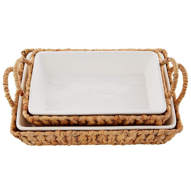 Hyacinth Basket Baker Set, small 7" x 11" | large 13" x 18 1/2"