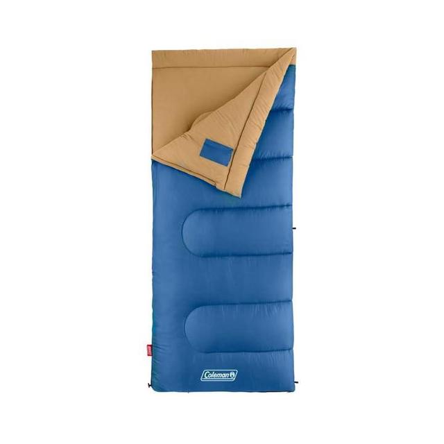 Coleman Brazos 20°F/30°F Adult Sleeping Bag, Cool-Weather Sleeping Bag with No-Snag Zipper & Stuff Sack, Machine Washable