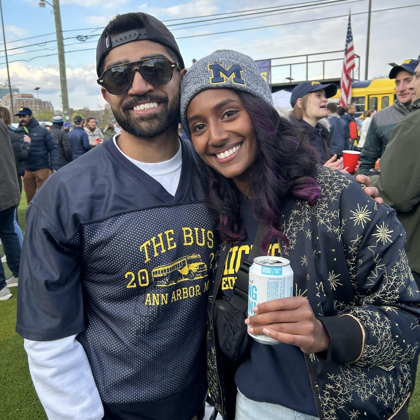 At the MBA football tailgate, “The Bus,” which Akbar was a leader of