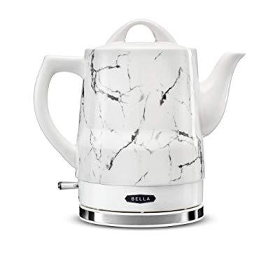 BELLA 14743 Electric Tea Kettle, 1.5 LITER, White Marble
