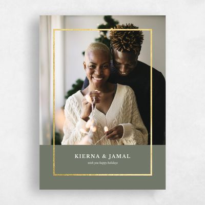 Dark Sage, Green Holiday Card - Royce Foil