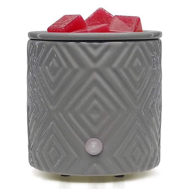 Bobolyn Wax Melt Warmer Burner Electric Scented Candle Wax Warmer, 3-in-1 Scented Wax Fragrance Melter for Home Office Bedroom Living Room Decor (Geometry-Gray)