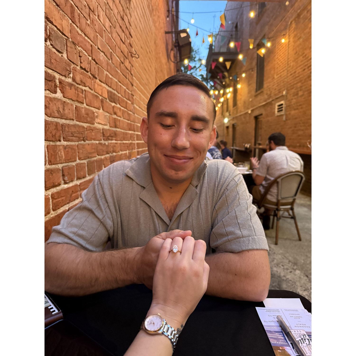 Dinner after I said "yes"