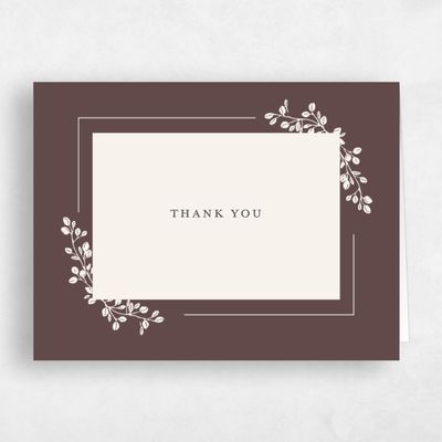 Chocolate, Brown Wedding Thank You - Viola Landscape