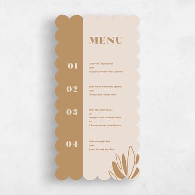 Beige Scalloped Wedding Menu - Hernando