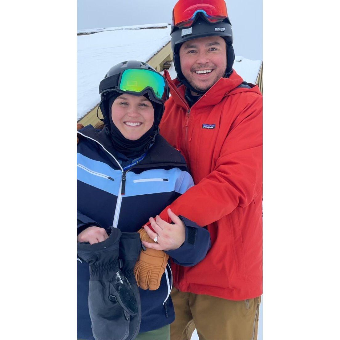 Right after Jason proposed on top of Baldy Mountain on 12/23/22.