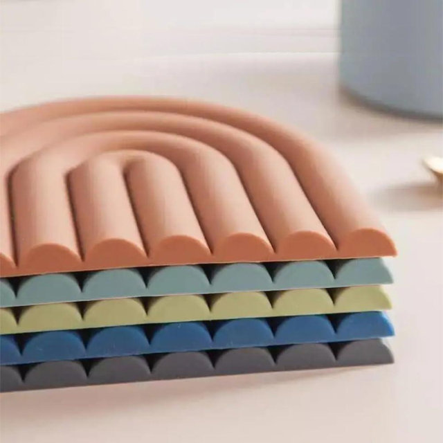 Clean & Pure Silicone Trivets for Hot Pots and Pans - Stylish and Colorful Pot Holders, Heat Resistant Mats for Countertop, Hot Pads, Modern Multi-Purpose Trivet Mat, Coasters (Set of 2) (Set of 5)