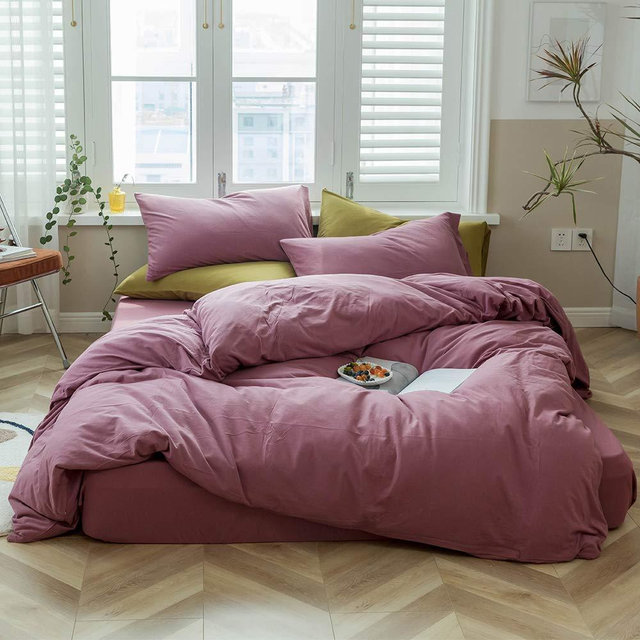 Solid Purple Duvet Cover Queen Pale Mauve Solid Color Bedding Set Jersey Knit Cotton Comforter Cover Hotel Quality Solid Purple Comforter Cover for Kids Girl Women 1 Duvet Cover 2 Pillowcases
