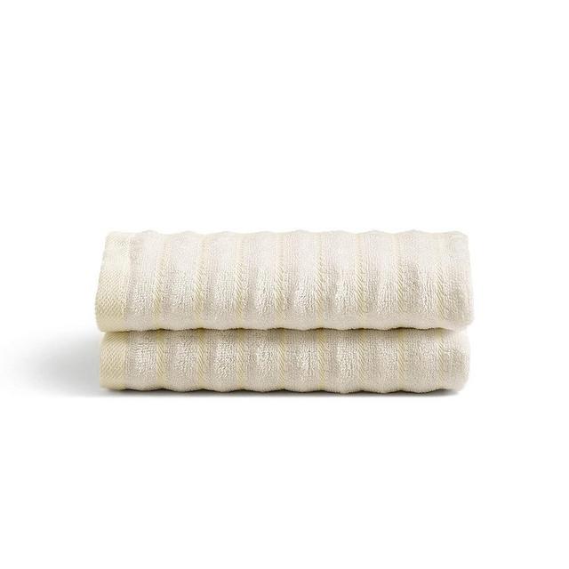 Cosy House Collection Luxury Rayon Derived from Bamboo Blend 2-Pack Towel Set - Ultra Soft, Absorbent and Quick Drying - Plush Cotton Hotel Spa Quality - 15" x 26" (Hand Towel, Ivory)