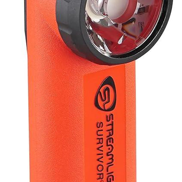 Streamlight 90044 Survivor X USB 250-Lumen USB Rechargeable Right-Angle Firefighter's Flashlight with Rechargeable Battery Pack, Orange