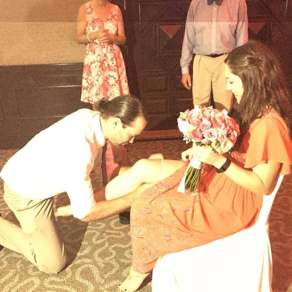 Ryan & Jess's Wedding ... We both "happened" to catch the flowers and the garter! November 2015