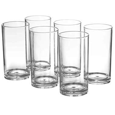 20-ounce Plastic Tumblers Dishwasher-Safe Premium Quality Juice Water Glasses BPA-free Clear Set of 6 Drinking Cups