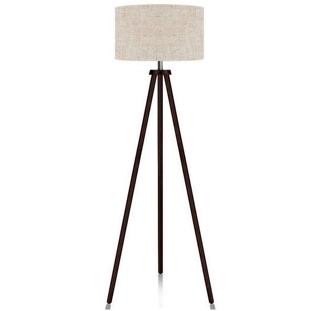 LEPOWER Wood Tripod Floor Lamp, Mid Century Standing Lamp, Standard E26 Lamp Base, Modern Design Floor Reading Lamp for Office, Study Room, Living Room and Bedroom(Walnut)