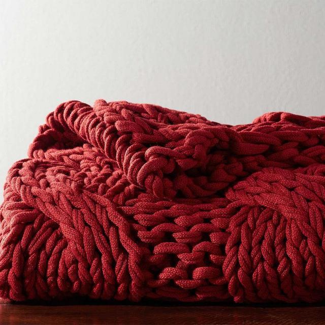 Colossal Handknit Throw, 44 x 56", Cardinal