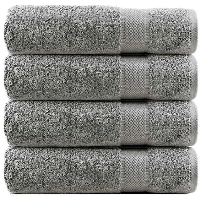 Infinitee Xclusives Grey Bath Towels Set - Luxury Hotel & Spa Quality, 27 x 54 - 600 GSM 100% Ring Spun Cotton Towel - Soft Towels, Highly Absorbent & Quick Dry Towels for Bathroom | Pack of 4 |