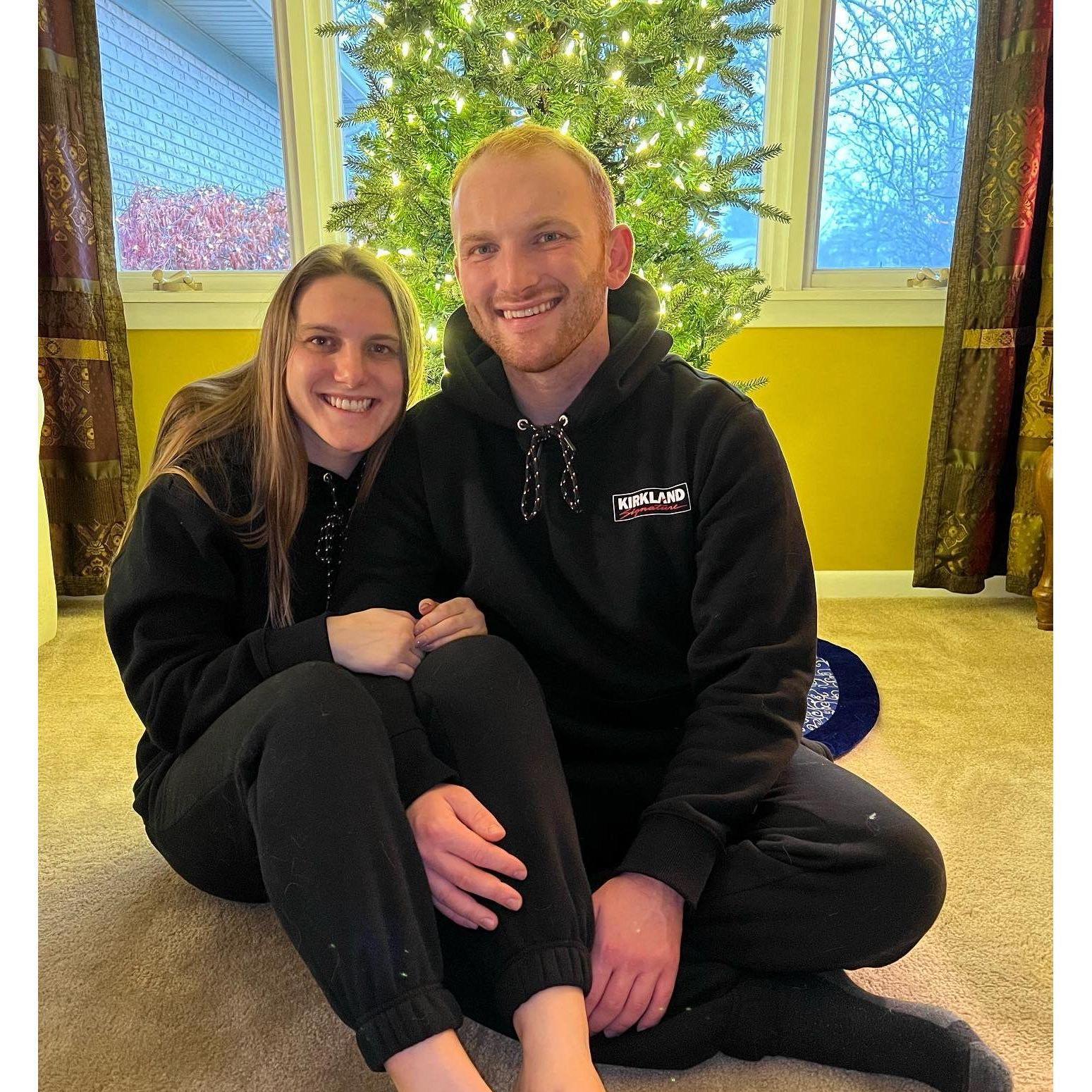 December 25th, 2021 - Our Costco matching sweatsets! We love Costco more than the average couple and you can often find us in the food court munching on a hot dog or piece of pizza!