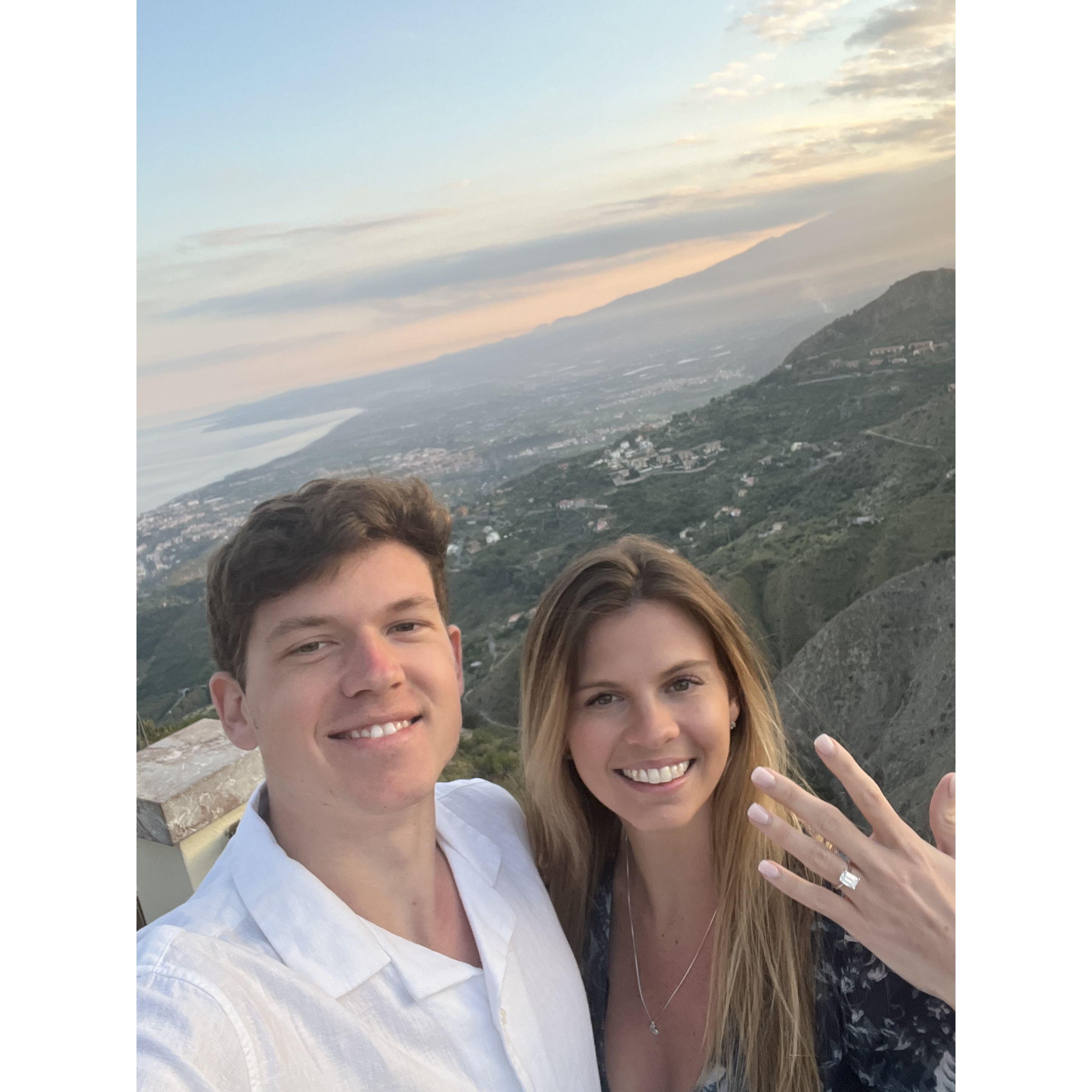 Right after Ben popped the question in Sicily!