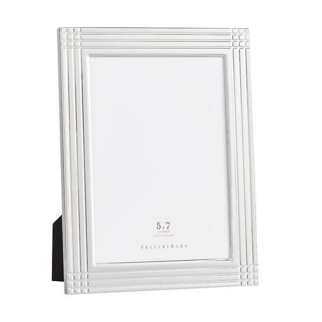 Crosshatch Frame, 5 x 7 - Silver