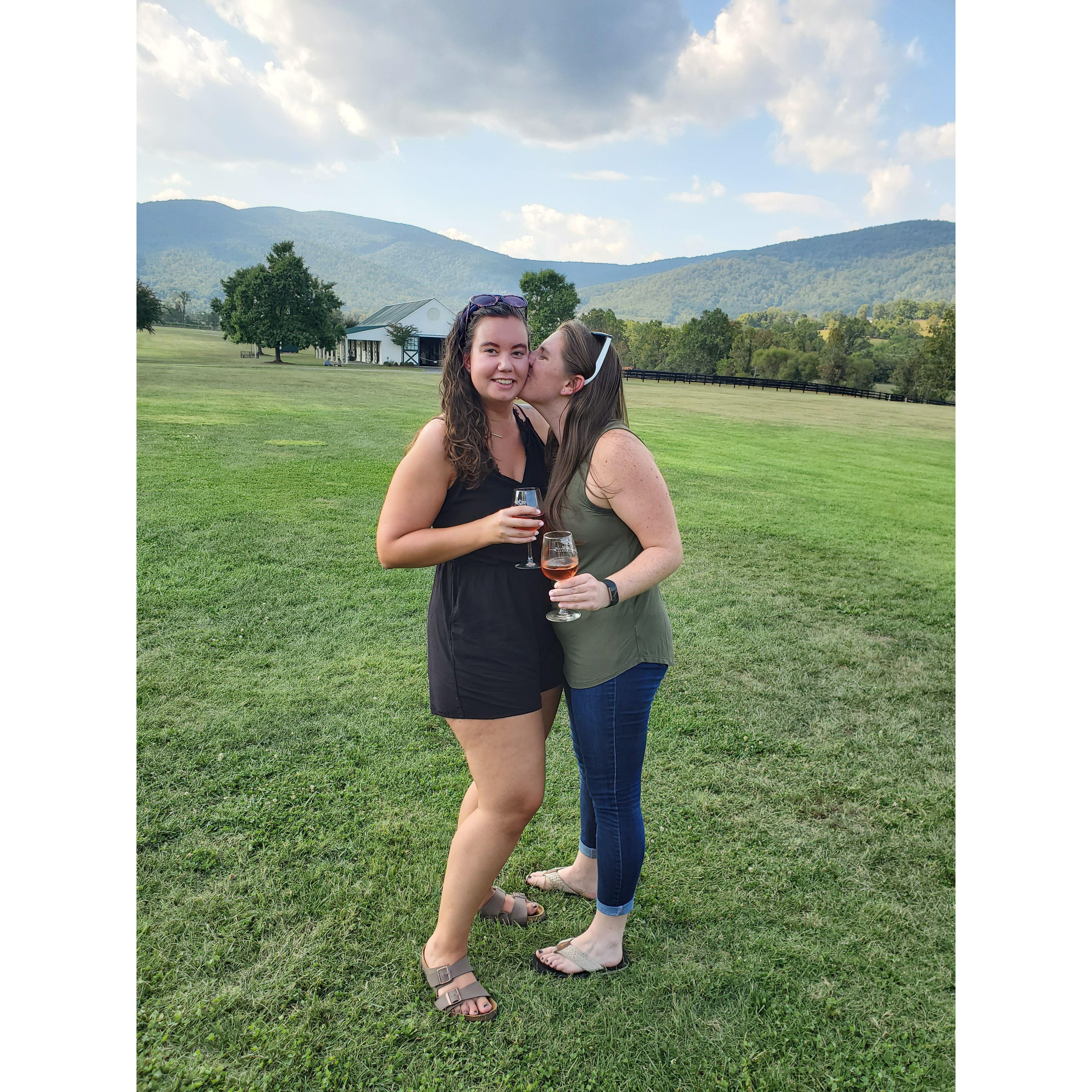 at one of our favorite wineries in Charlottesville, VA!