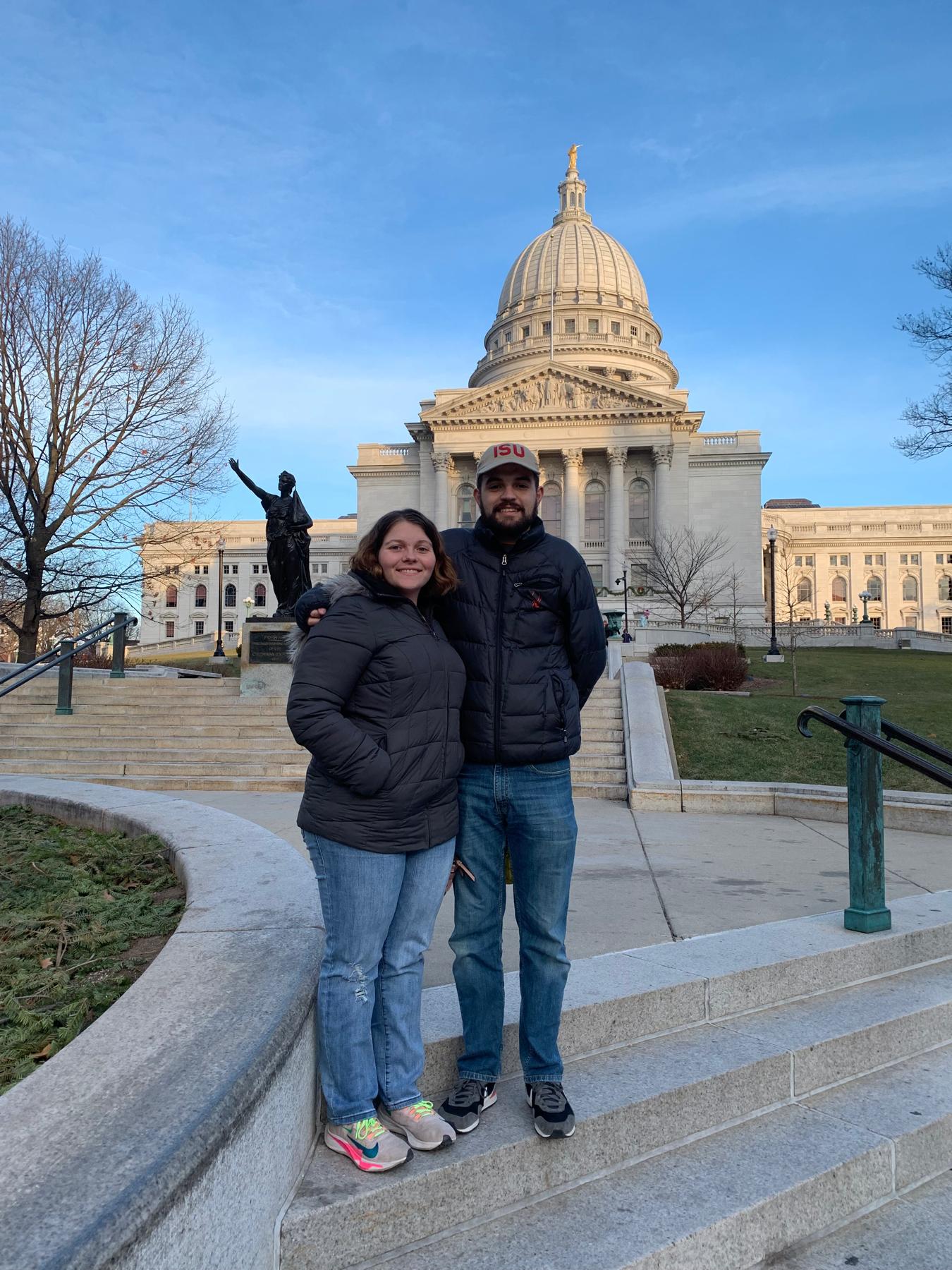 Our first day in Wisconsin. We were cold!