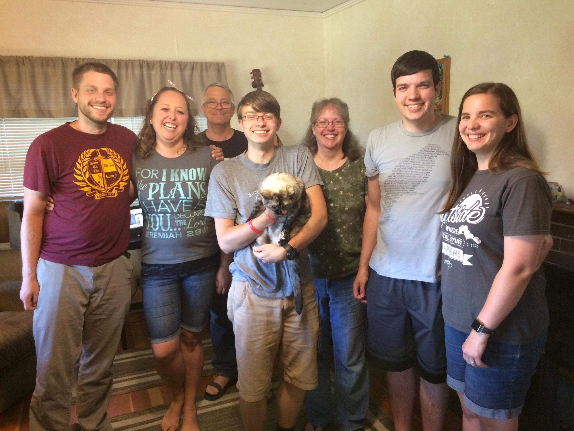 Celebrating my 28th Birthday with Luke's family. (Missing Josh, Lauren, Mary, and Boaz)