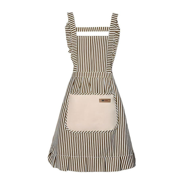 Nebesheii Cotton Kitchen Cooking Aprons,Vest Adjustable Bib Soft Chef Stripes Apron Two pockets with wide for Men Women